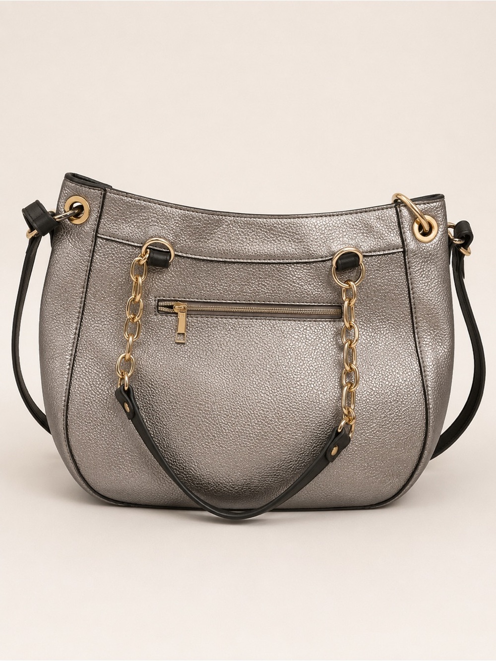 MKF Collection Mia K Silver Tote Handbag & Wristlet 2Pc Set New - Picture 3 of 11